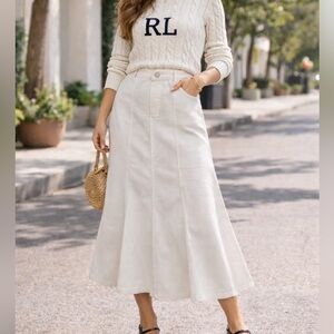Ralph Lauren Cream A-Line Denim Skirt
